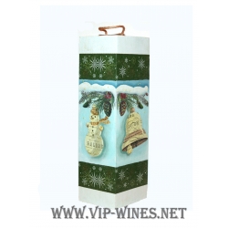 068- Декупажна кутия за вино за Коледа и Нова година