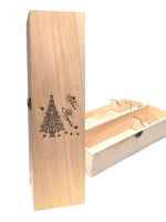 000006b - Кутия за вино с отварящ се капак „Весели празници