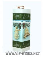 068- Декупажна кутия за вино за Коледа и Нова година
