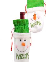 00004b-Коледна декорация за бутилки вино „облекло“- Снежко